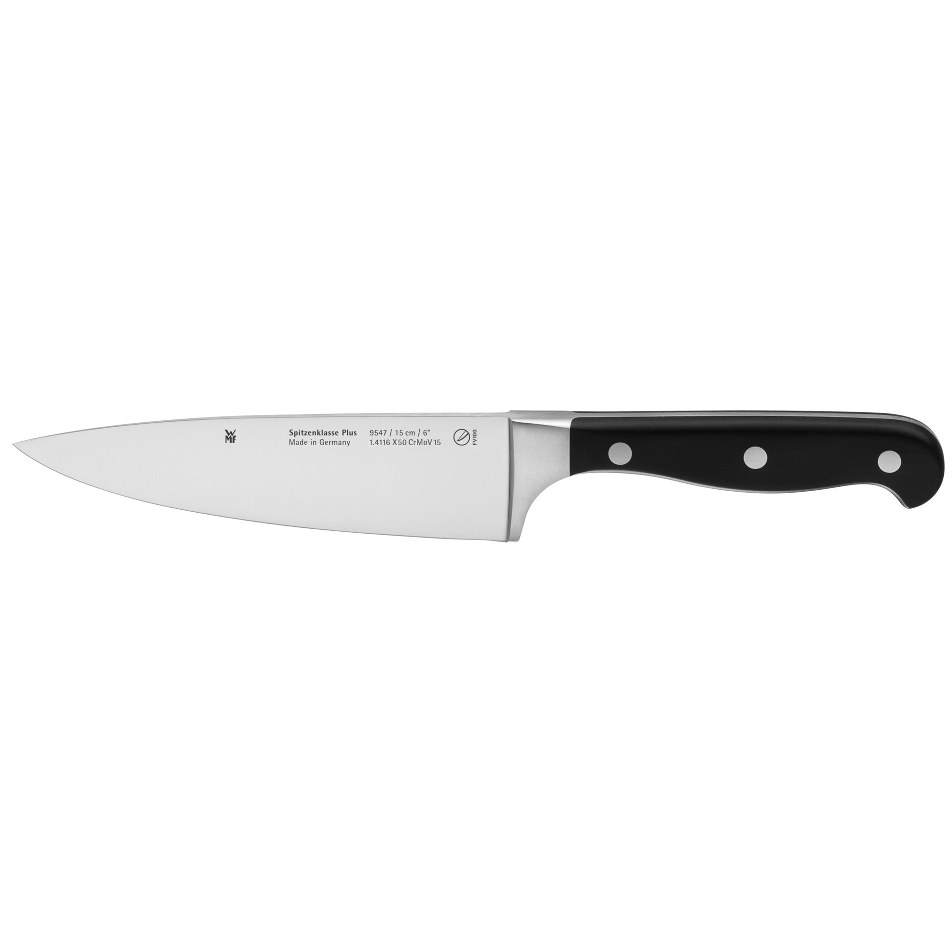 WMF Kochmesser 15 cm, Cromargan (Edelstahl)/Kunststoffgriff, Schwarz