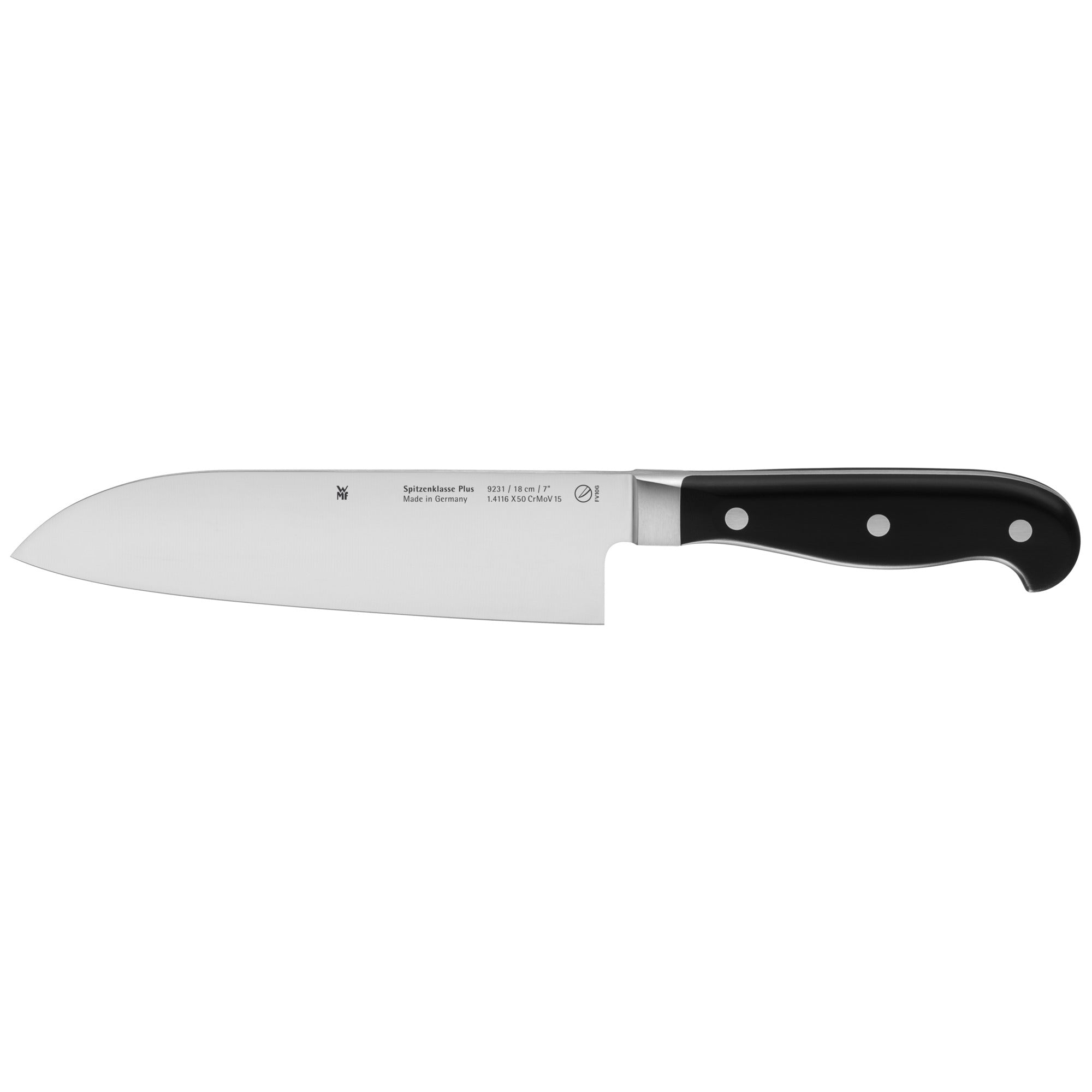 WMF Santokumesser 18 cm, Edelstahl (Cromargan), Kunststoffgriff schwarz