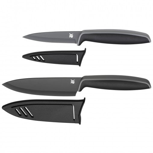 WMF Touch – Messerset, Klingen 9 cm, 13 cm, Edelstahlklingen, Kunststoffgriff, Schwarz