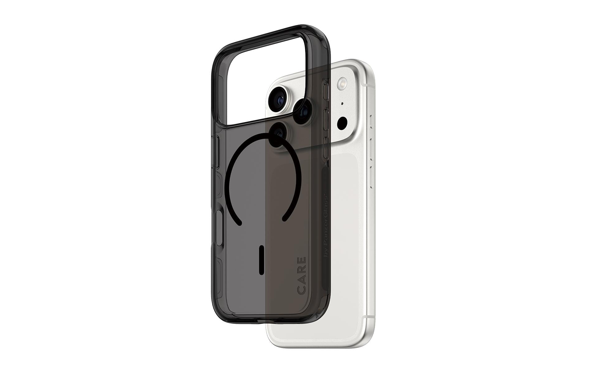 PanzerGlass CARE – Backcover – für Apple iPhone 17 Pro – Smokey/Schwarz – MagSafe kompatibel, kratz- und schockresistent