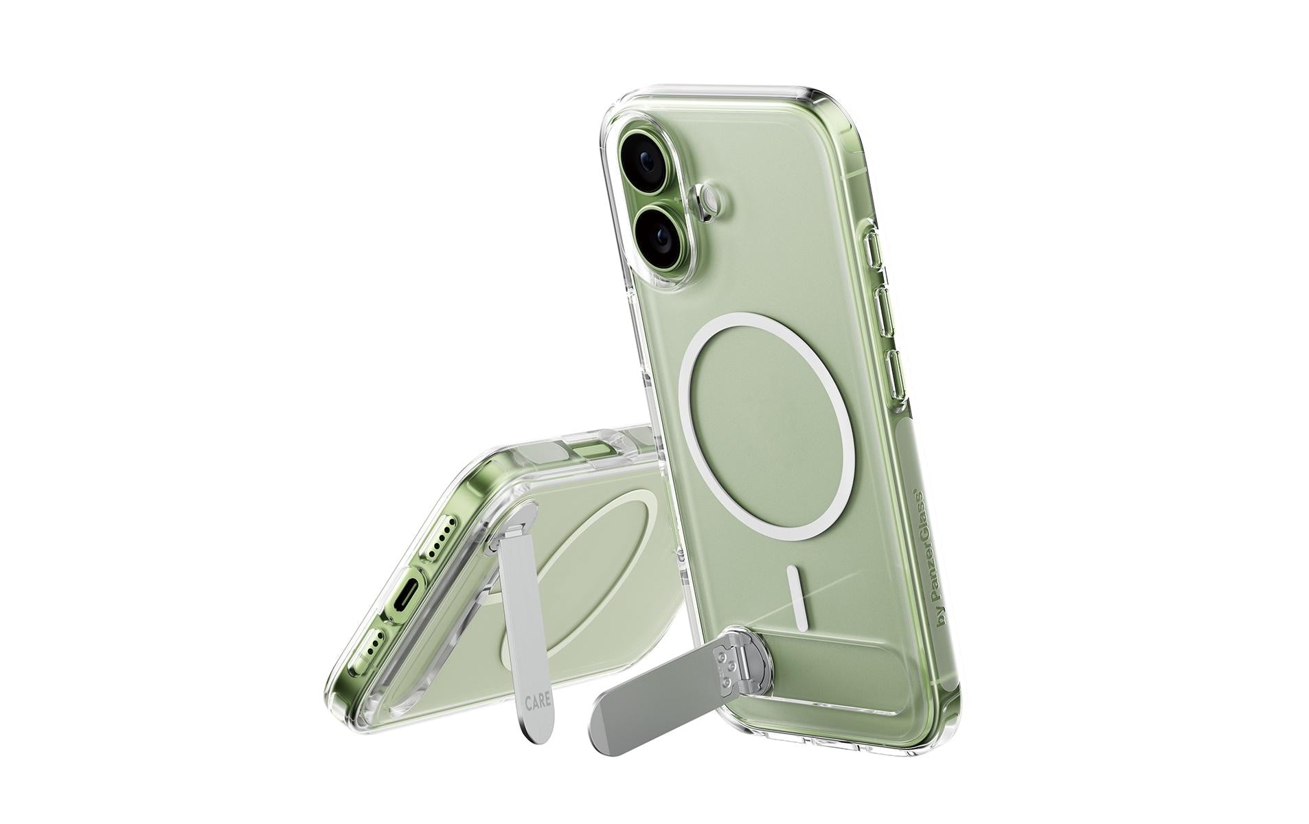 PanzerGlass Backcover CARE – für Apple iPhone 17 – transparent – MagSafe-kompatibel, mit Kickstand