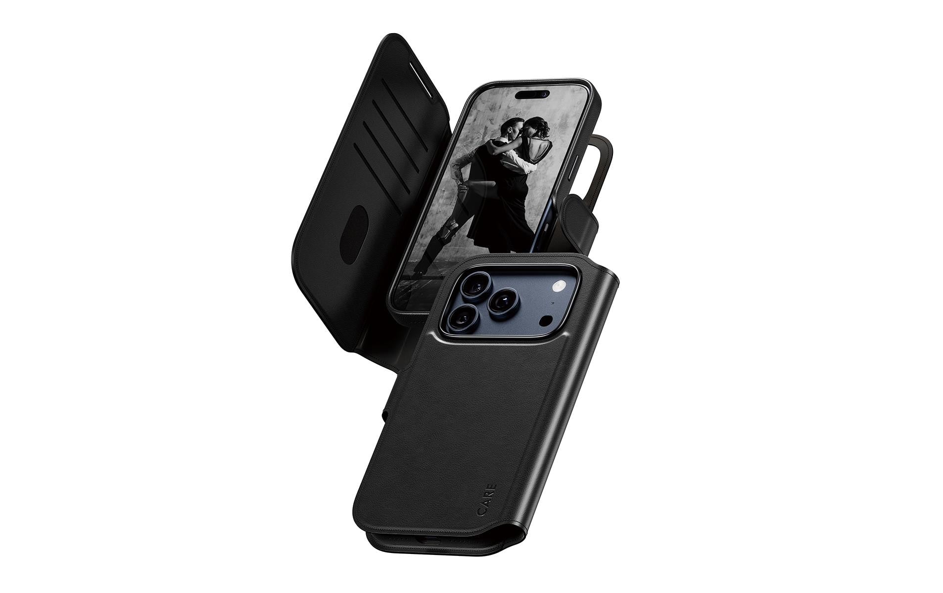 PanzerGlass Booklet-Hülle Feature Case Tango – für Apple iPhone 17 Pro – schwarz – MagSafe-kompatibel
