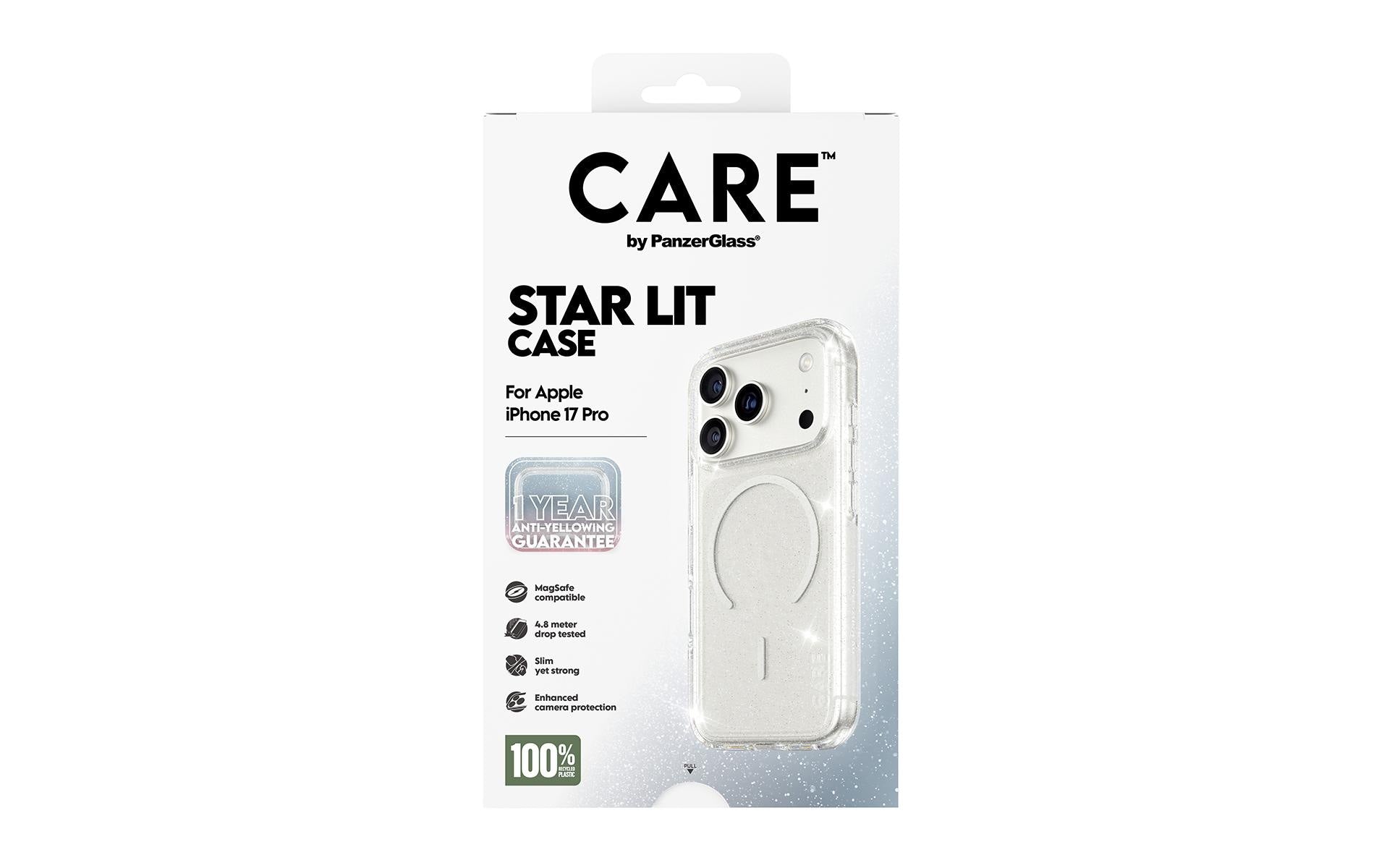 PanzerGlass Backcover – für Apple iPhone 17 Pro – StarLit weiss – TPU, MagSafe-kompatibel