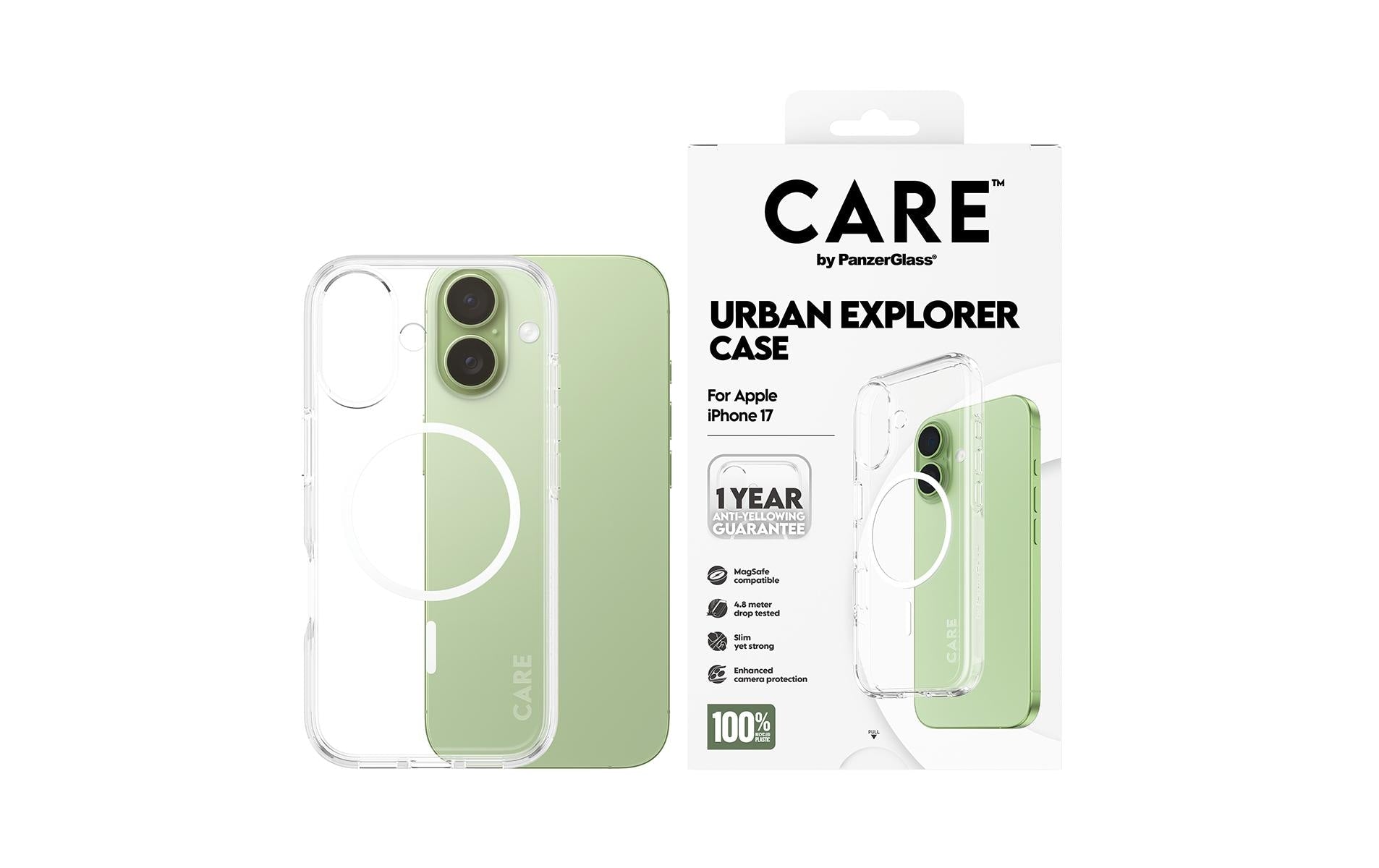 PanzerGlass Backcover – für Apple iPhone 17 – transparent/weiss – TPU, MagSafe-kompatibel
