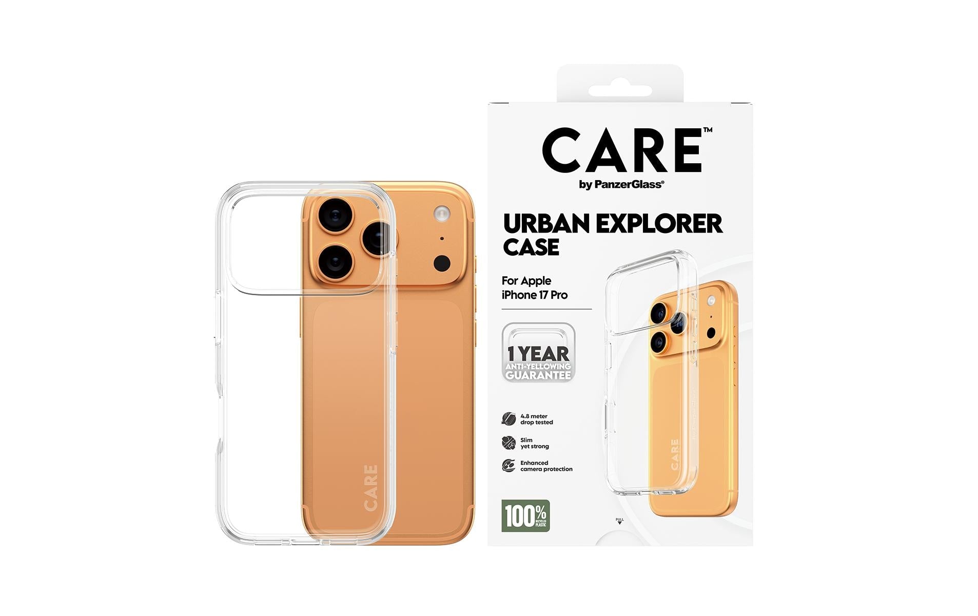 PanzerGlass Backcover CARE Flagship Case Urban Combat – für Apple iPhone 17 Pro – transparent – TPU