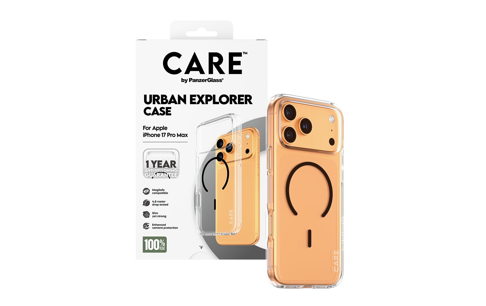 PanzerGlass Backcover – für Apple iPhone 17 Pro Max – transparent/schwarz – MagSafe kompatibel