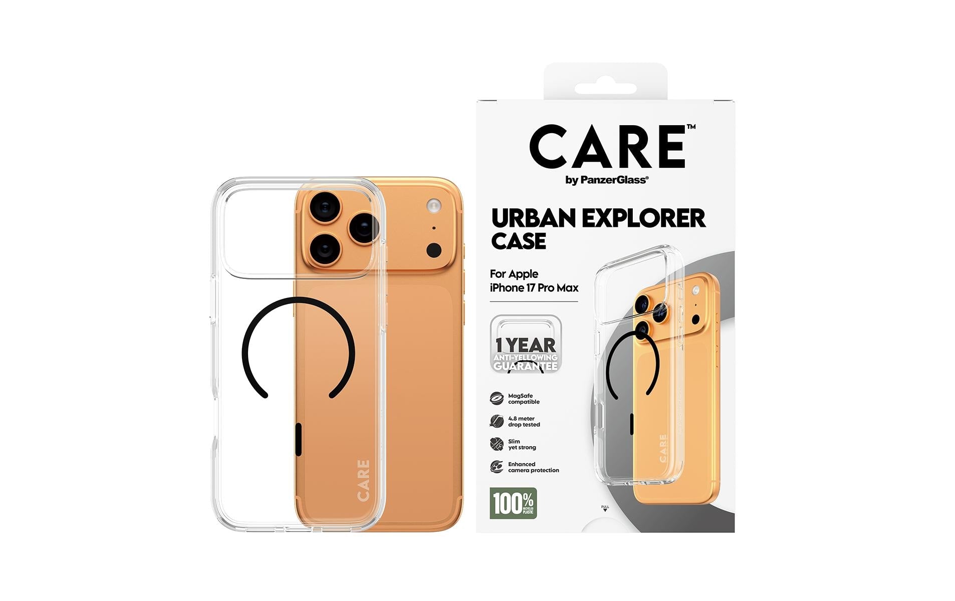 PanzerGlass Backcover – für Apple iPhone 17 Pro Max – transparent/schwarz – MagSafe kompatibel