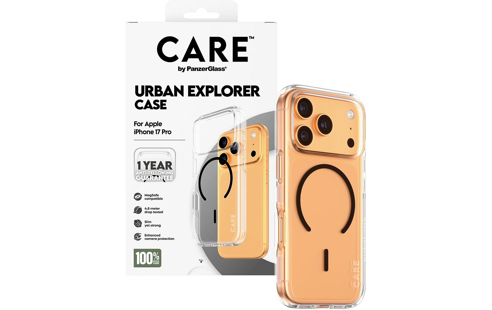PanzerGlass Backcover Urban Combat MS – für Apple iPhone 17 Pro – transparent/schwarz – TPU