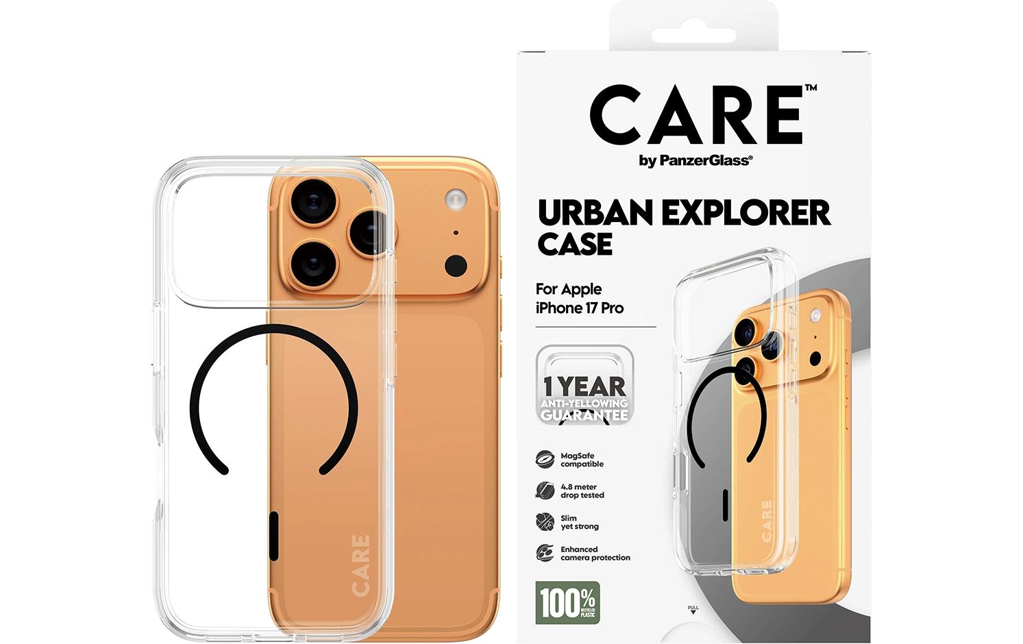 PanzerGlass Backcover Urban Combat MS – für Apple iPhone 17 Pro – transparent/schwarz – TPU