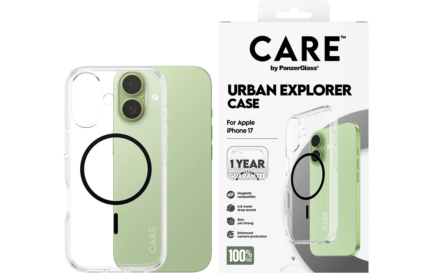 PanzerGlass Backcover – für Apple iPhone 17 – transparent/schwarz – TPU – MagSafe-kompatibel