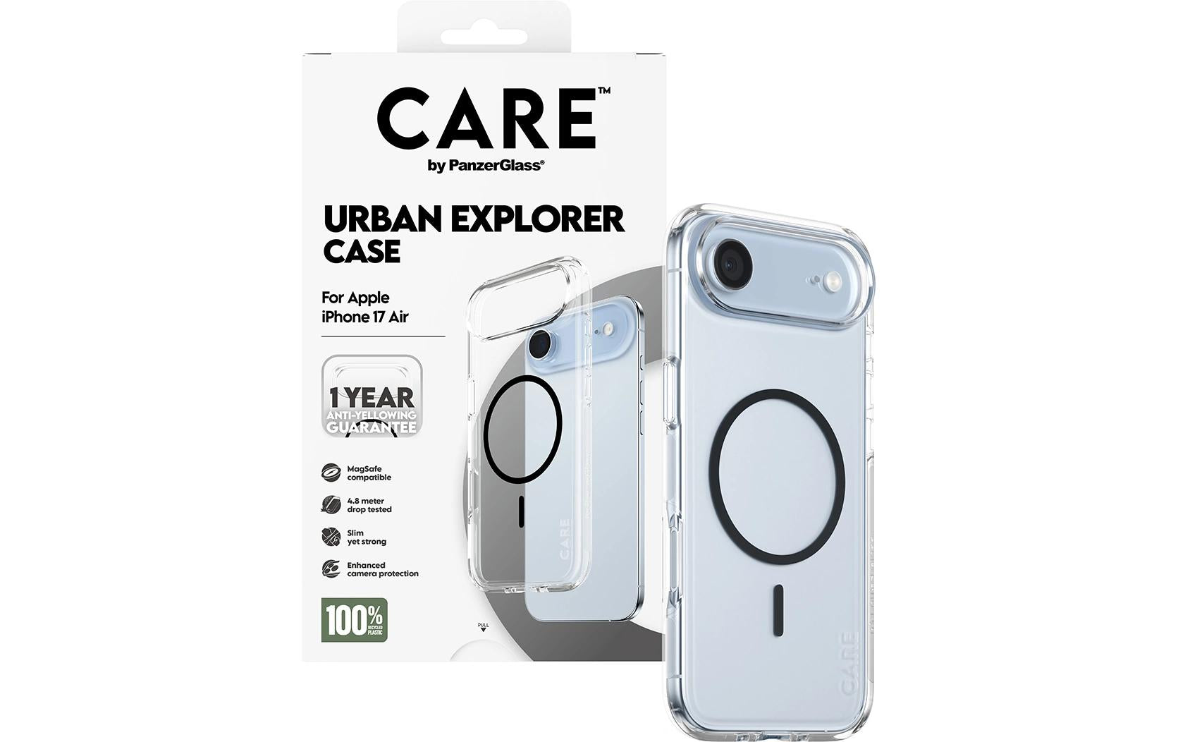 PanzerGlass Backcover – für Apple iPhone Air – transparent/schwarz – TPU, MagSafe-kompatibel