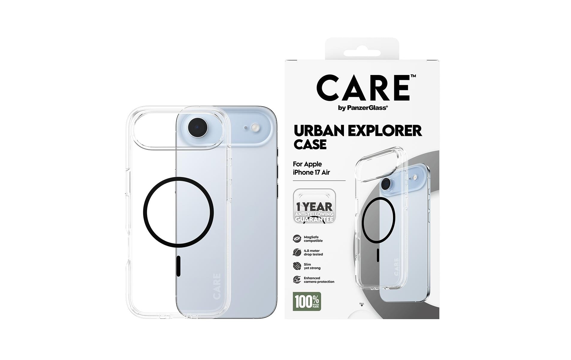PanzerGlass Backcover – für Apple iPhone Air – transparent/schwarz – TPU, MagSafe-kompatibel
