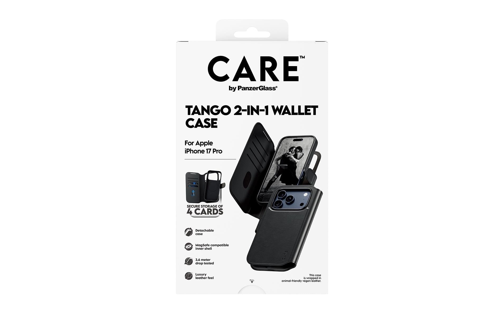 PanzerGlass Booklet-Hülle Feature Case Tango – für Apple iPhone 17 Pro – schwarz – MagSafe-kompatibel