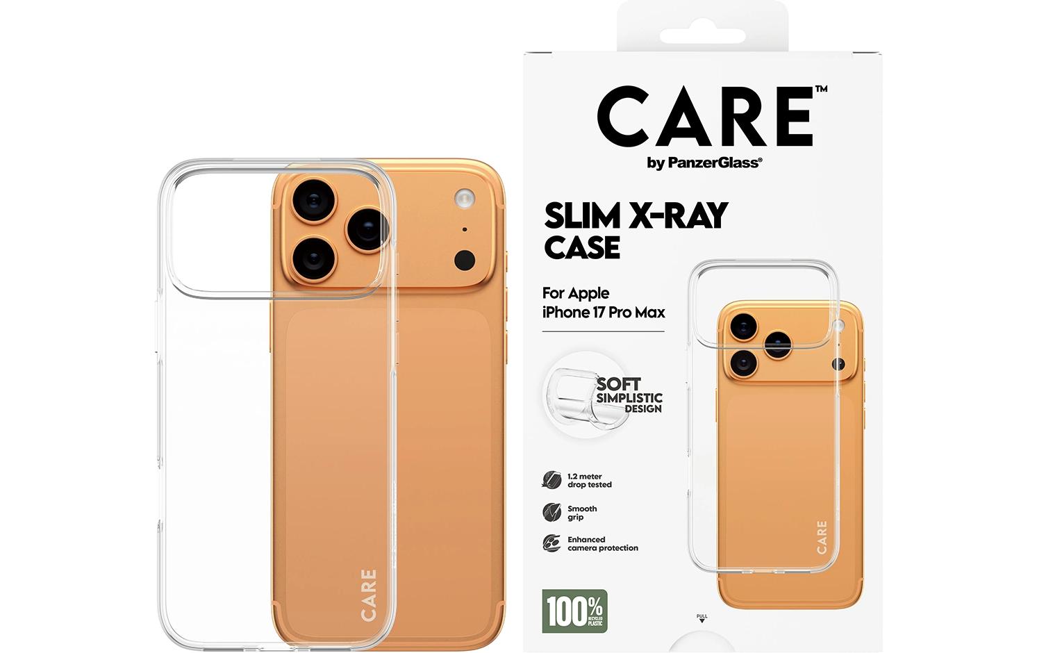 PanzerGlass Backcover CARE Fashionable Case X-Ray Soft Basic – für Apple iPhone 17 Pro Max – transparent