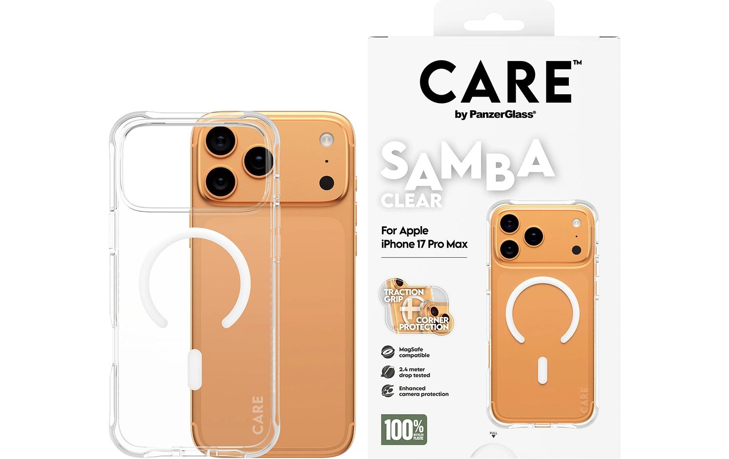 PanzerGlass Backcover Fashionable Case Samba – für Apple iPhone 17 Pro Max – transparent – MagSafe kompatibel