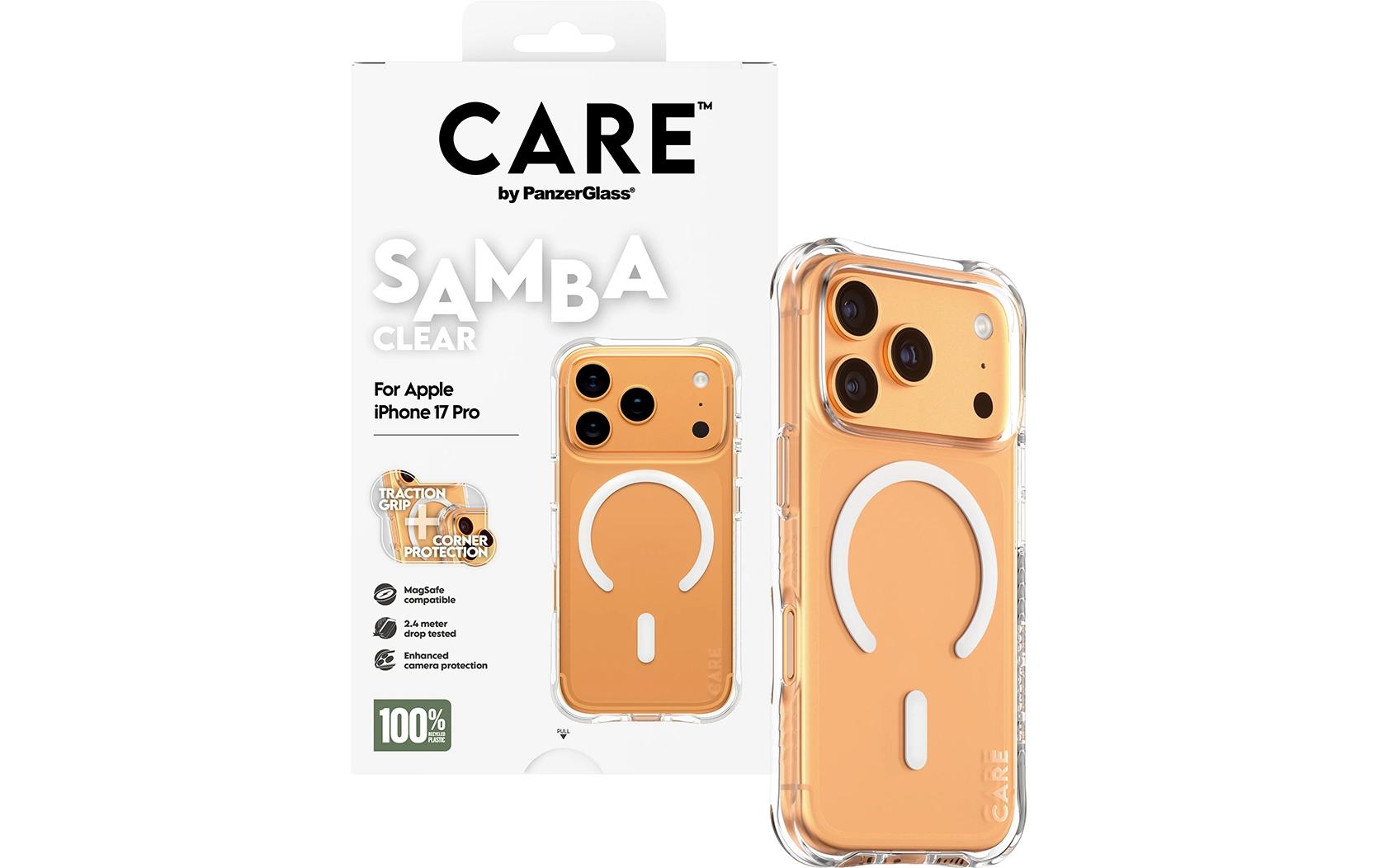 PanzerGlass Backcover Samba – für Apple iPhone 17 Pro – transparent – TPU, MagSafe-kompatibel