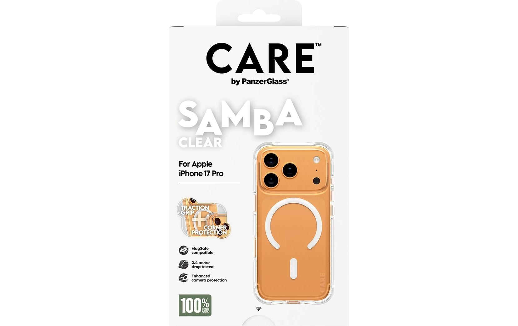 PanzerGlass Backcover Samba – für Apple iPhone 17 Pro – transparent – TPU, MagSafe-kompatibel