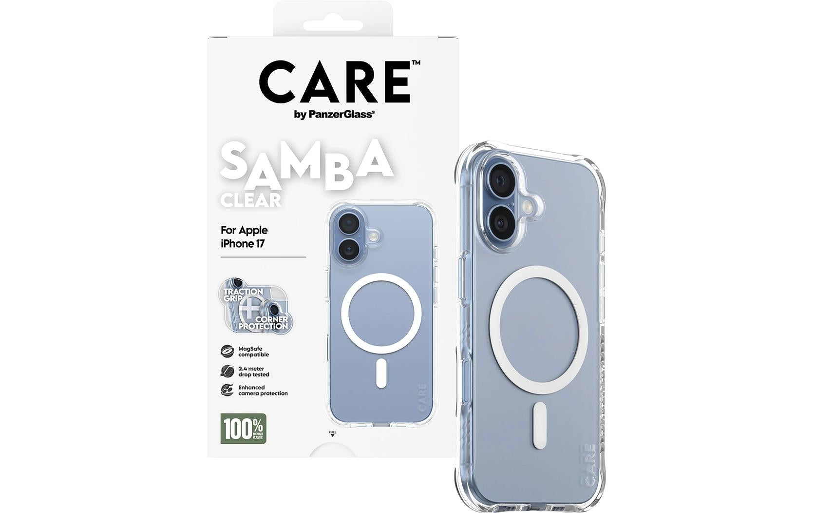 PanzerGlass Backcover Samba – für Apple iPhone 17 – transparent – TPU, MagSafe-kompatibel