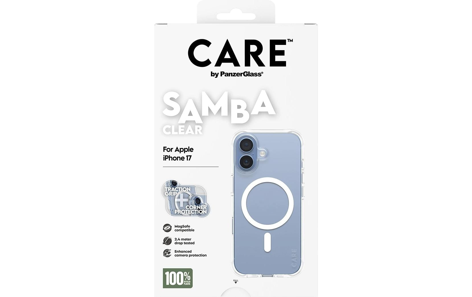 PanzerGlass Backcover Samba – für Apple iPhone 17 – transparent – TPU, MagSafe-kompatibel