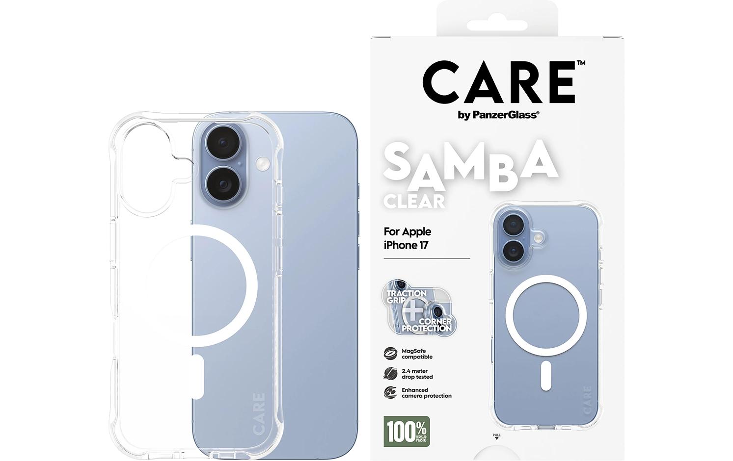 PanzerGlass Backcover Samba – für Apple iPhone 17 – transparent – TPU, MagSafe-kompatibel