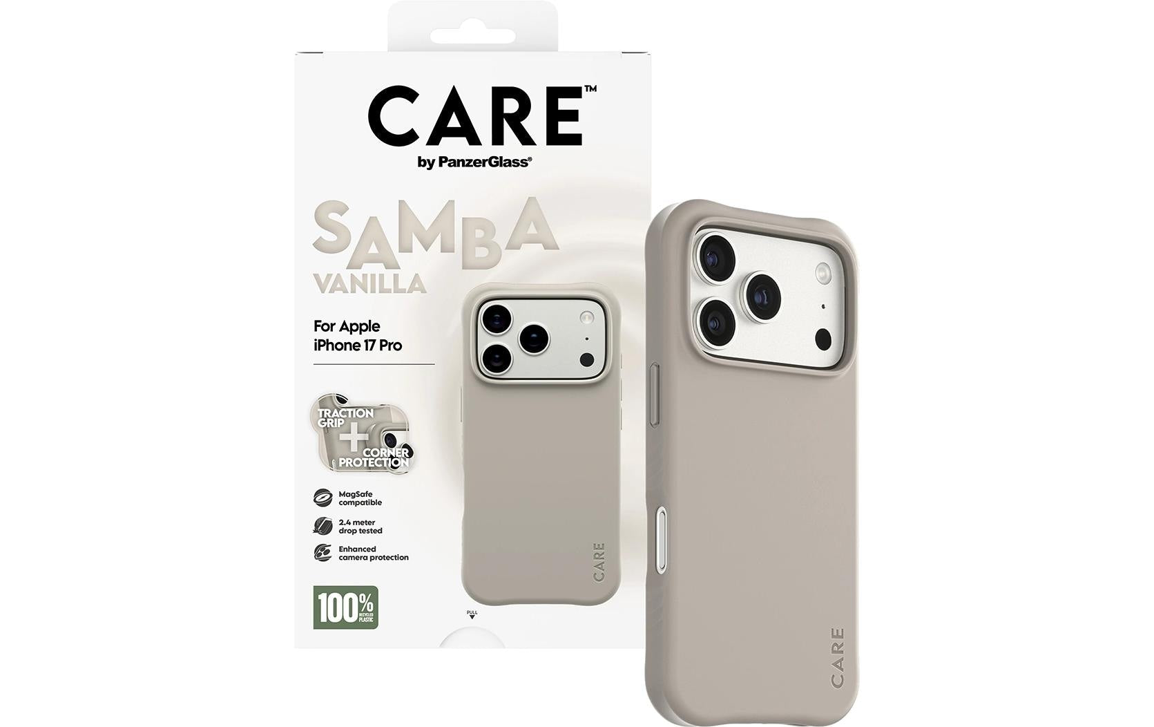 PanzerGlass Backcover Samba – für Apple iPhone 17 Pro – Beige – TPU – MagSafe-kompatibel