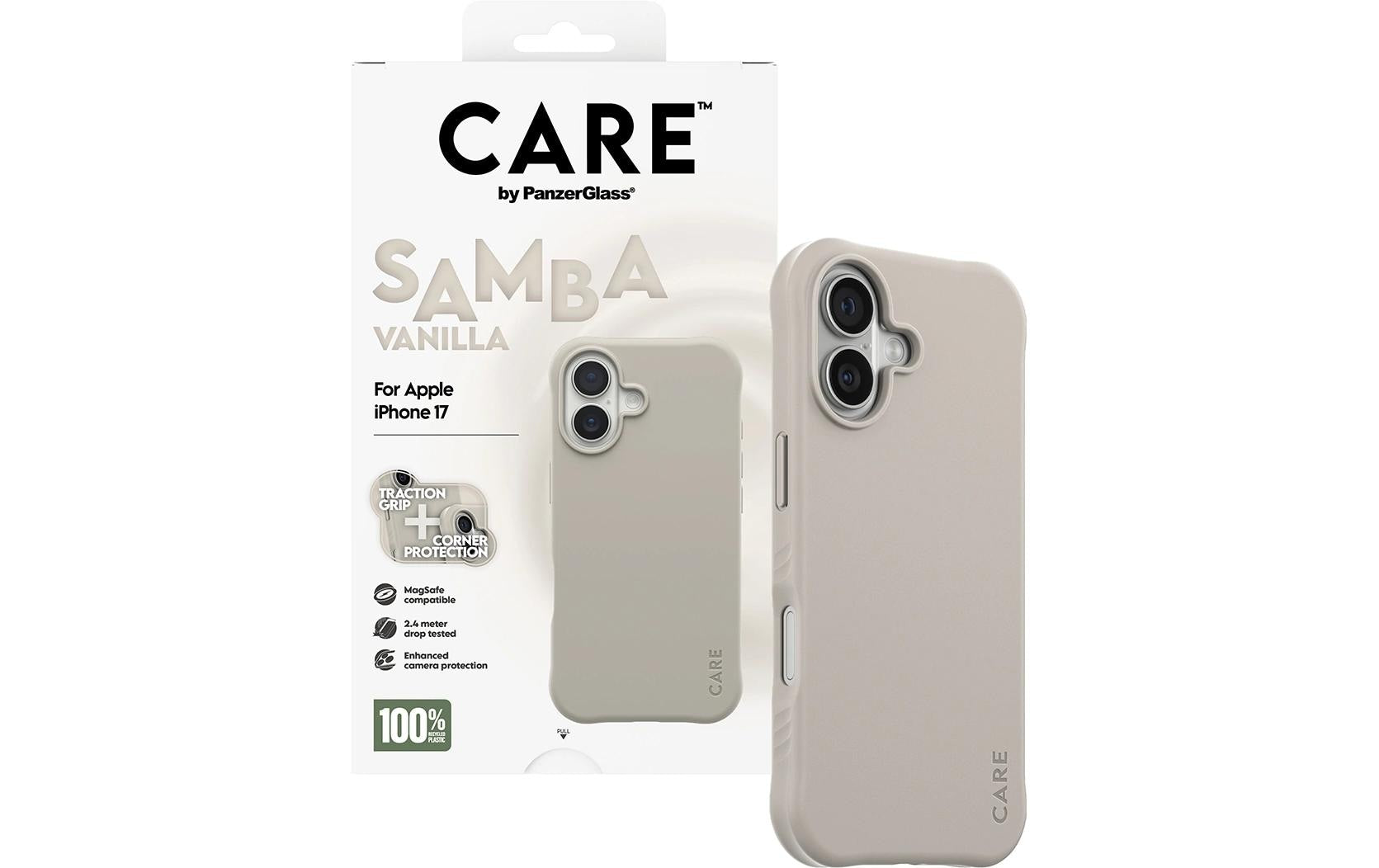 PanzerGlass Backcover CARE Samba – für Apple iPhone 17 – Beige – TPU – MagSafe-kompatibel
