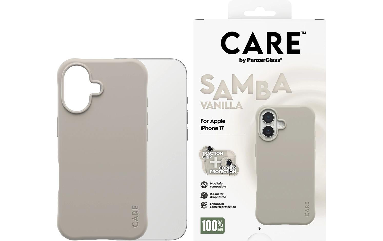 PanzerGlass Backcover CARE Samba – für Apple iPhone 17 – Beige – TPU – MagSafe-kompatibel