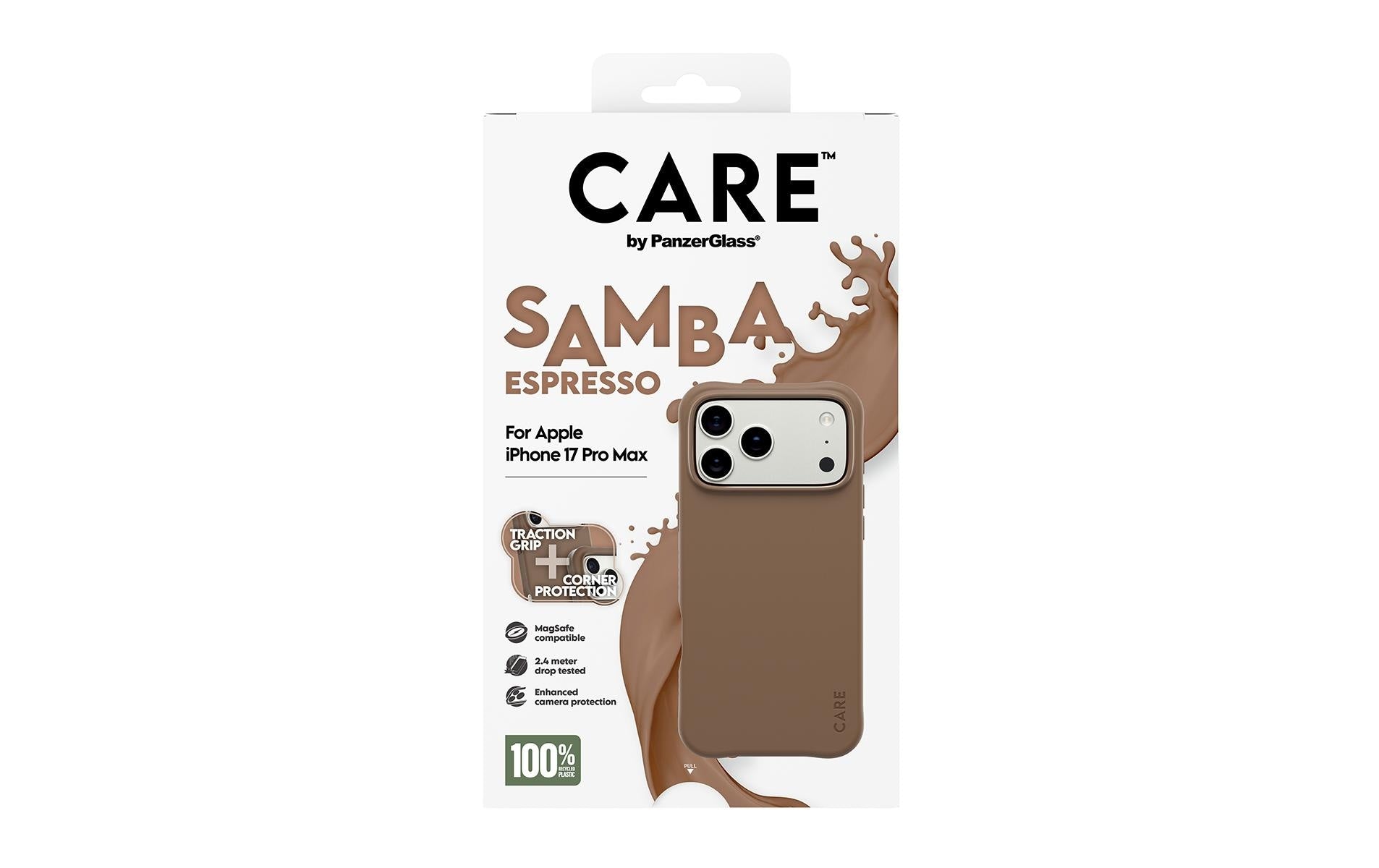 PanzerGlass Backcover CARE Samba – für Apple iPhone 17 Pro Max – Espresso – TPU, MagSafe-kompatibel
