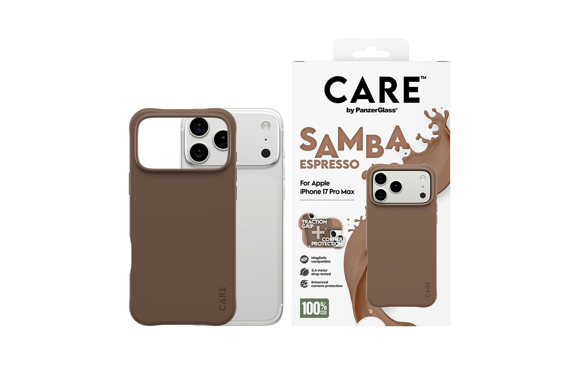 PanzerGlass Backcover CARE Samba – für Apple iPhone 17 Pro Max – Espresso – TPU, MagSafe-kompatibel