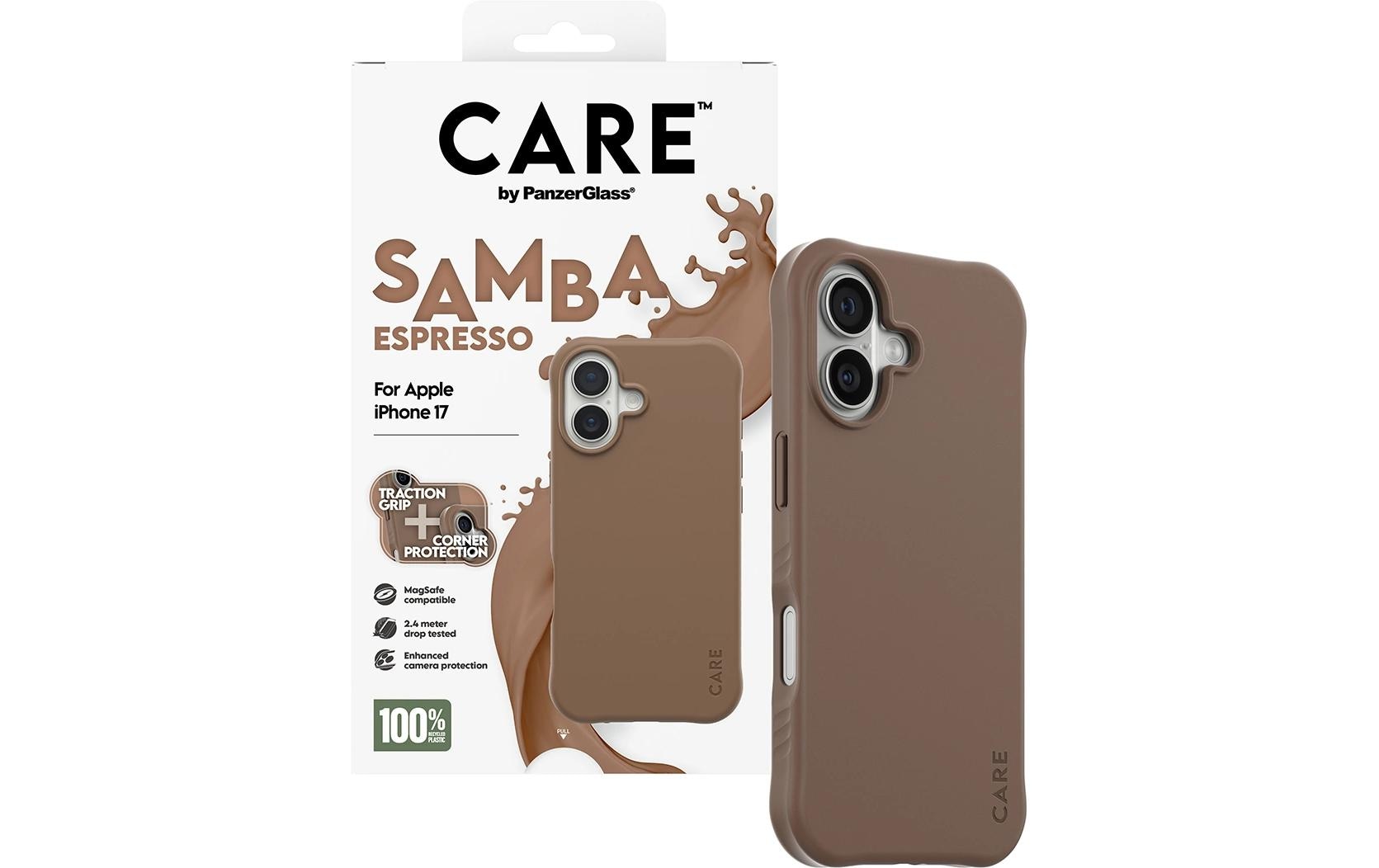 PanzerGlass Backcover CARE Samba – für Apple iPhone 17 – Espresso – TPU, MagSafe-kompatibel