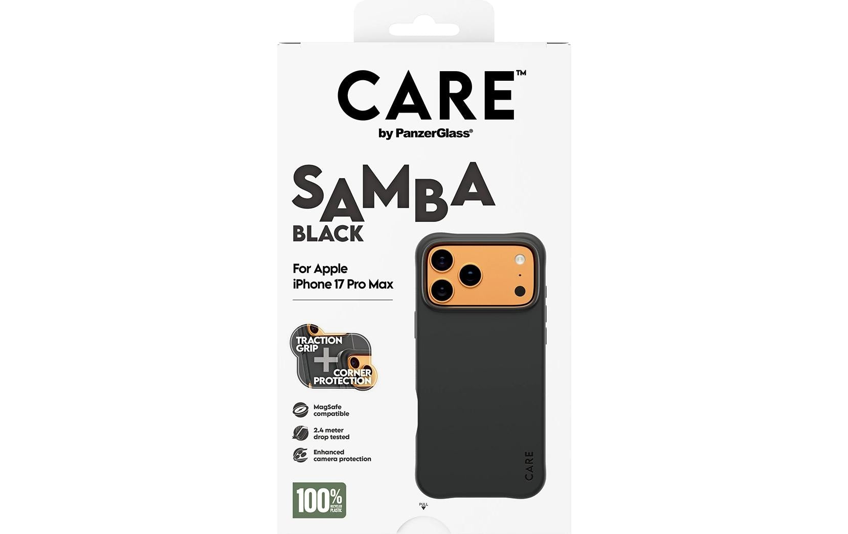PanzerGlass Backcover Samba – für Apple iPhone 17 Pro Max – schwarz – TPU, MagSafe-kompatibel