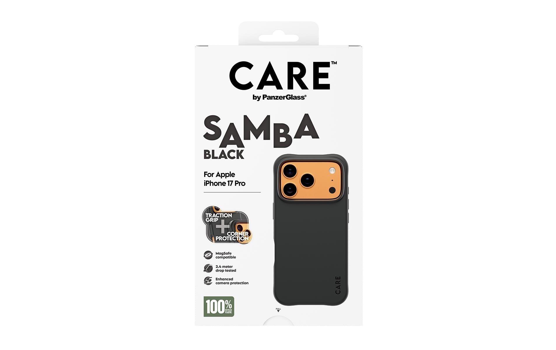 PanzerGlass Backcover Samba – für Apple iPhone 17 Pro – schwarz – TPU, MagSafe-kompatibel