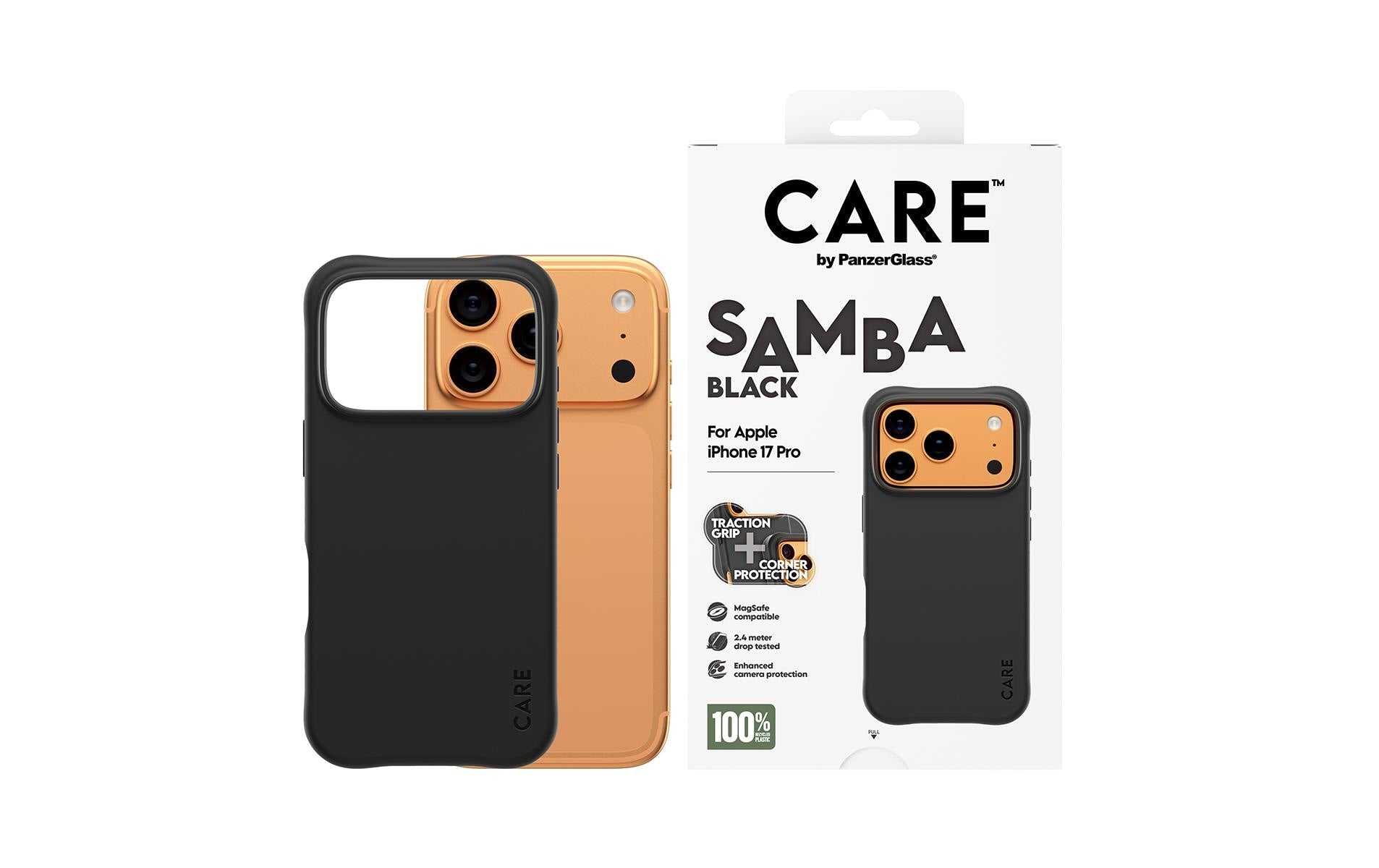 PanzerGlass Backcover Samba – für Apple iPhone 17 Pro – schwarz – TPU, MagSafe-kompatibel