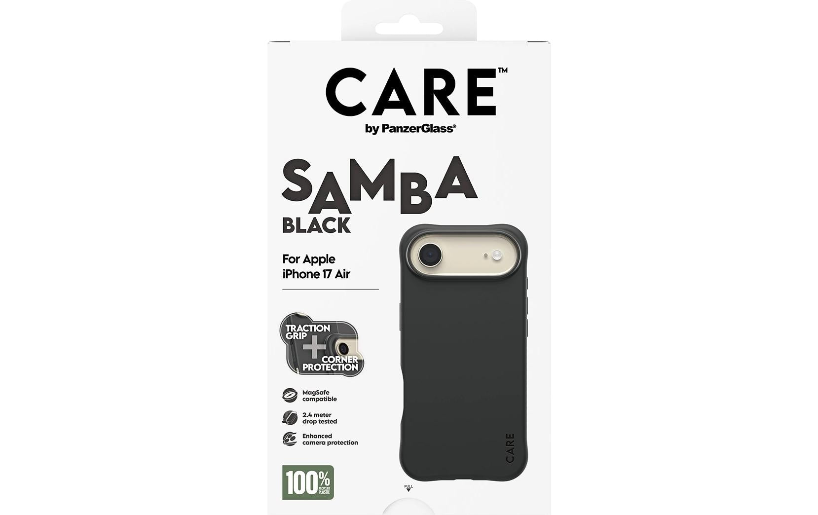 PanzerGlass Backcover Fashionable Case Samba – für Apple iPhone 17 Air – schwarz – TPU, MagSafe-kompatibel