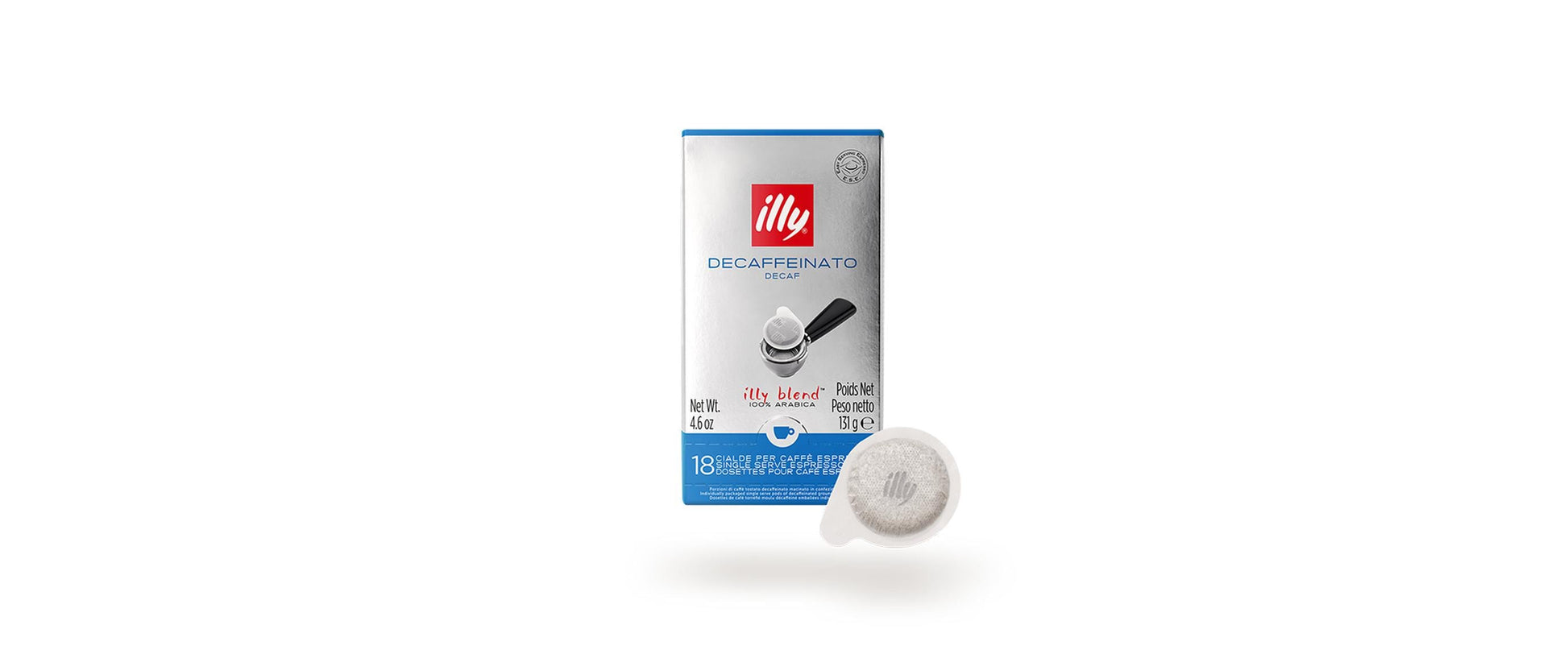 Illy Decaf – Kaffeepads für E.S.E. – Espresso, entkoffeiniert, Intensität 5, 18 Pads