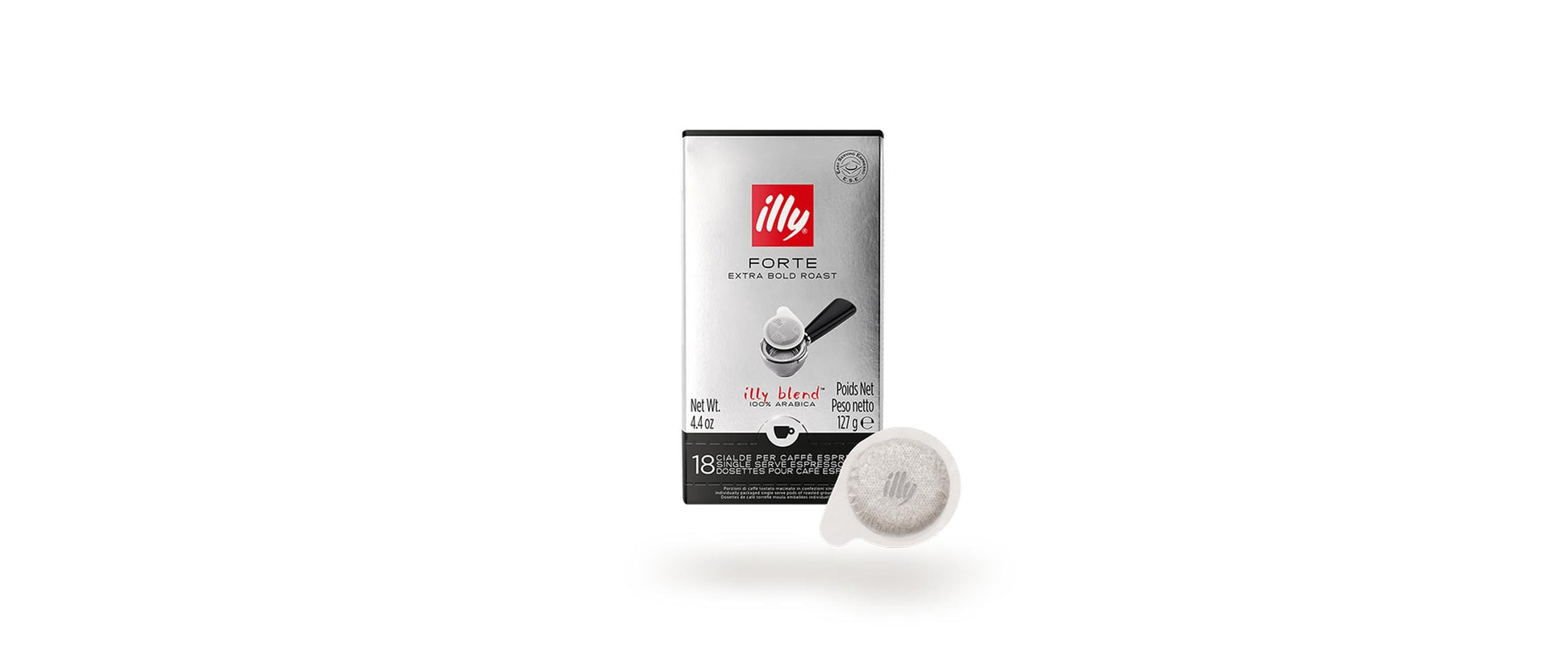 Illy Forte Espresso – Kaffeepads für E.S.E. – Espresso, Intensität 9, 18 Pads