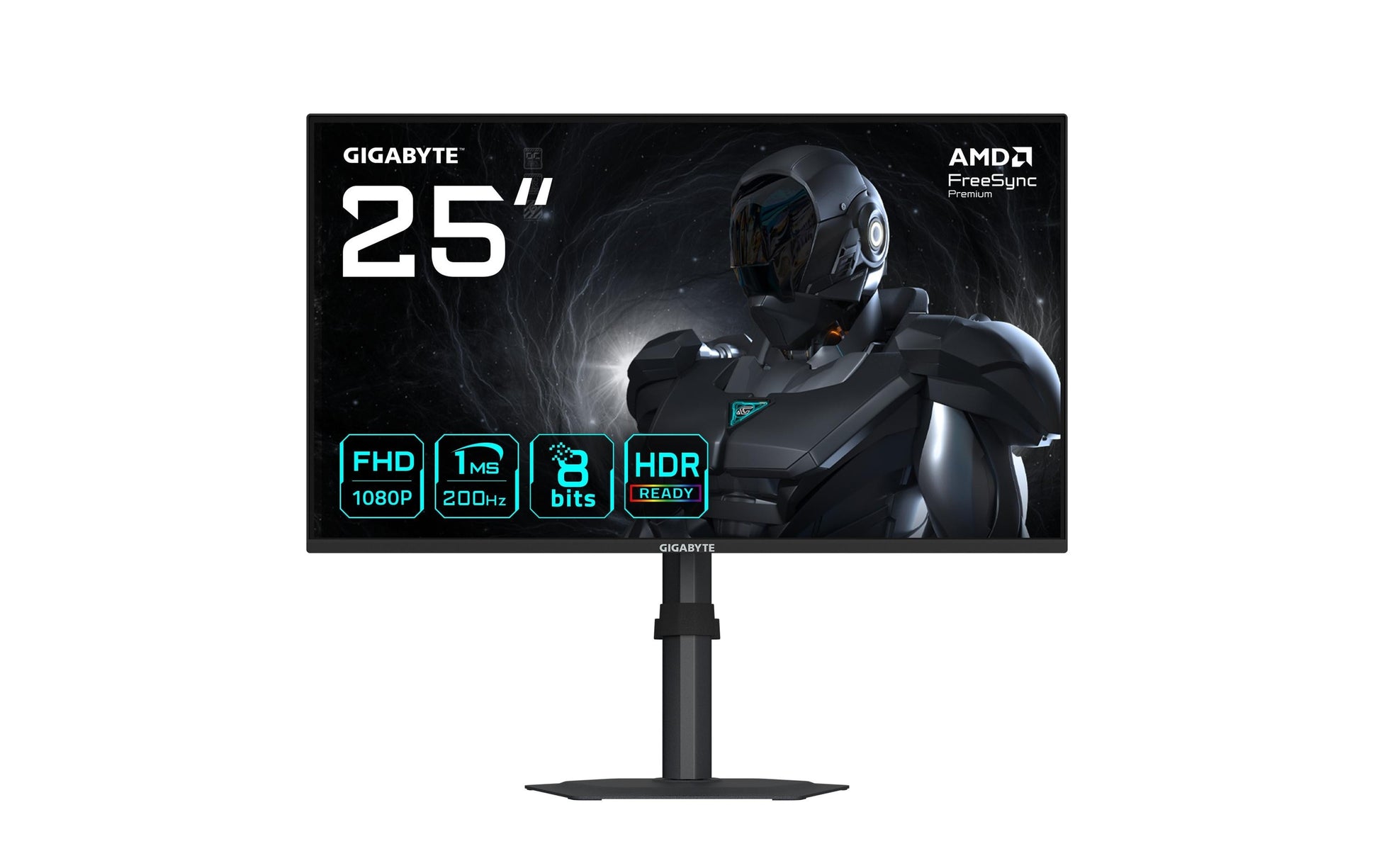 GIGABYTE G25F2 – Monitor, 24,5", 1920 × 1080 (Full HD), IPS, 200 Hz, 300 cd/m², 2× HDMI, 1× DisplayPort