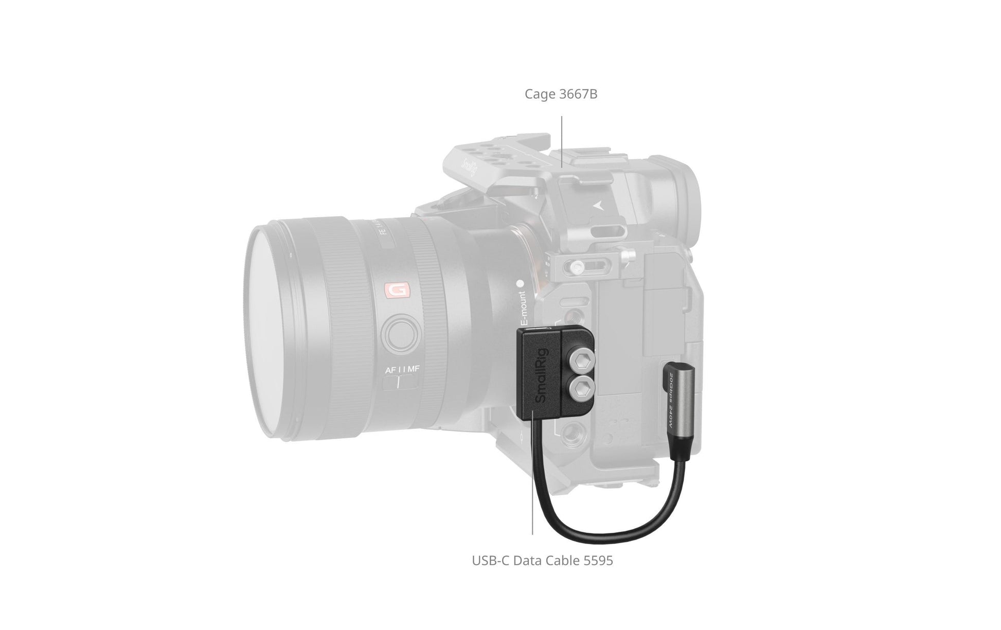 SmallRig USB-C Verlängerungskabel (Stecker auf Buchse) – USB 3.2 Gen 2x2 (20 Gbit/s) – 0,2 m – PD 240 W