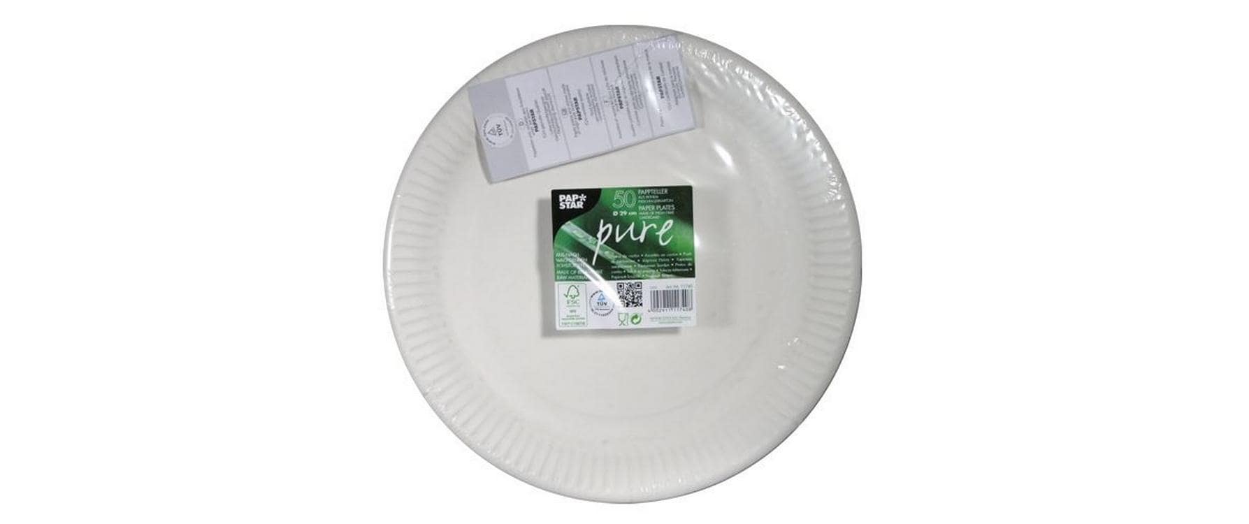 Papstar Papier/Karton Teller, rund – Ø 29 cm, weiss – FSC – 50 Stk.