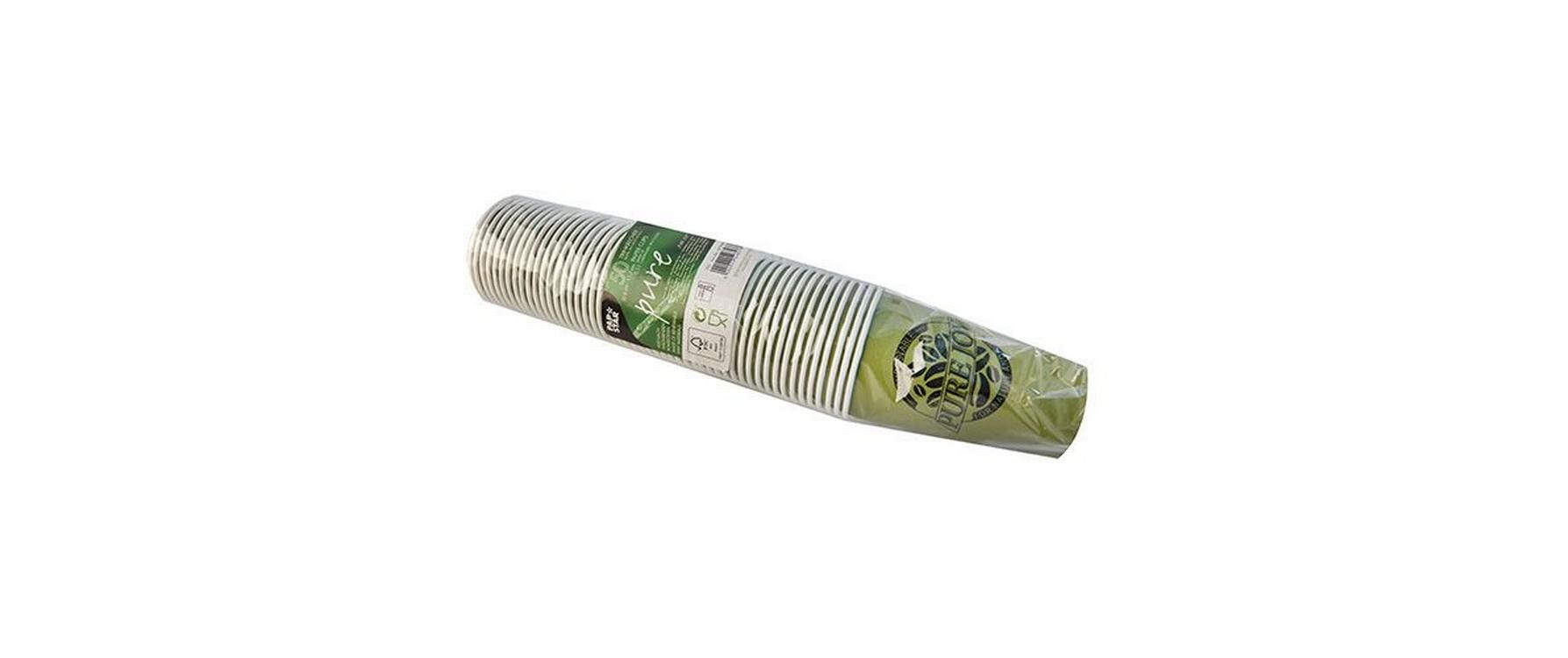Papstar Trinkbecher, Karton, PLA-beschichtet – 3 dl Grün – FSC – 50 Stk.
