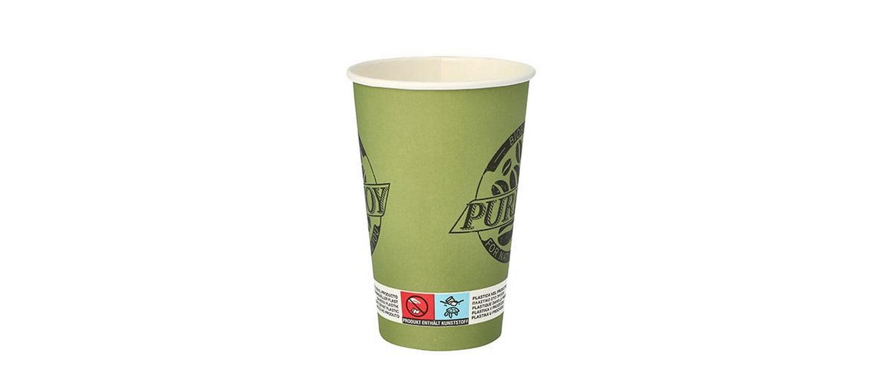 Papstar Trinkbecher, Karton, PLA-beschichtet – 3 dl Grün – FSC – 50 Stk.