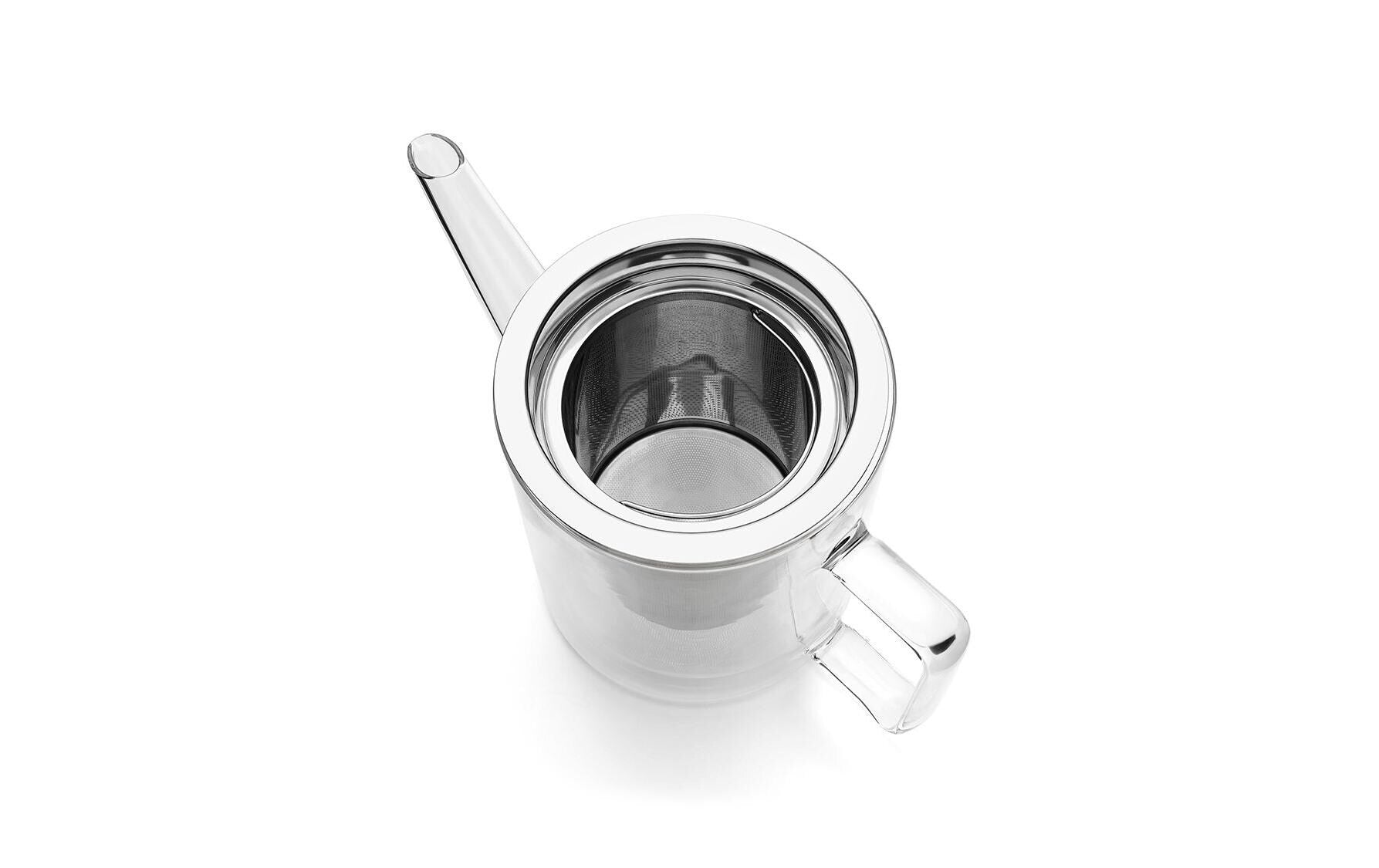 Bredemeijer Teekanne San Remo – 1 l, 16,1 × 12,7 × 23,4 cm, Glas/Edelstahl, doppelwandig, Edelstahl-Teefilter
