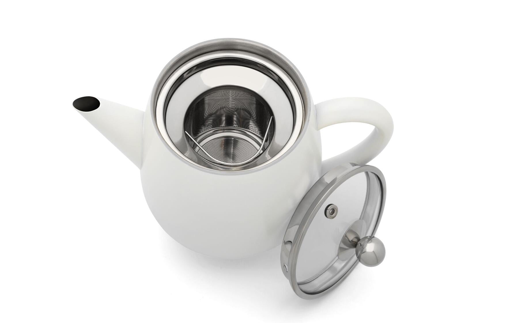 Bredemeijer Teekanne Duet Eva – 1,1 l, 23,0 × 14,5 × 19,5 cm, Edelstahl, mit Teefilter (Edelstahl)