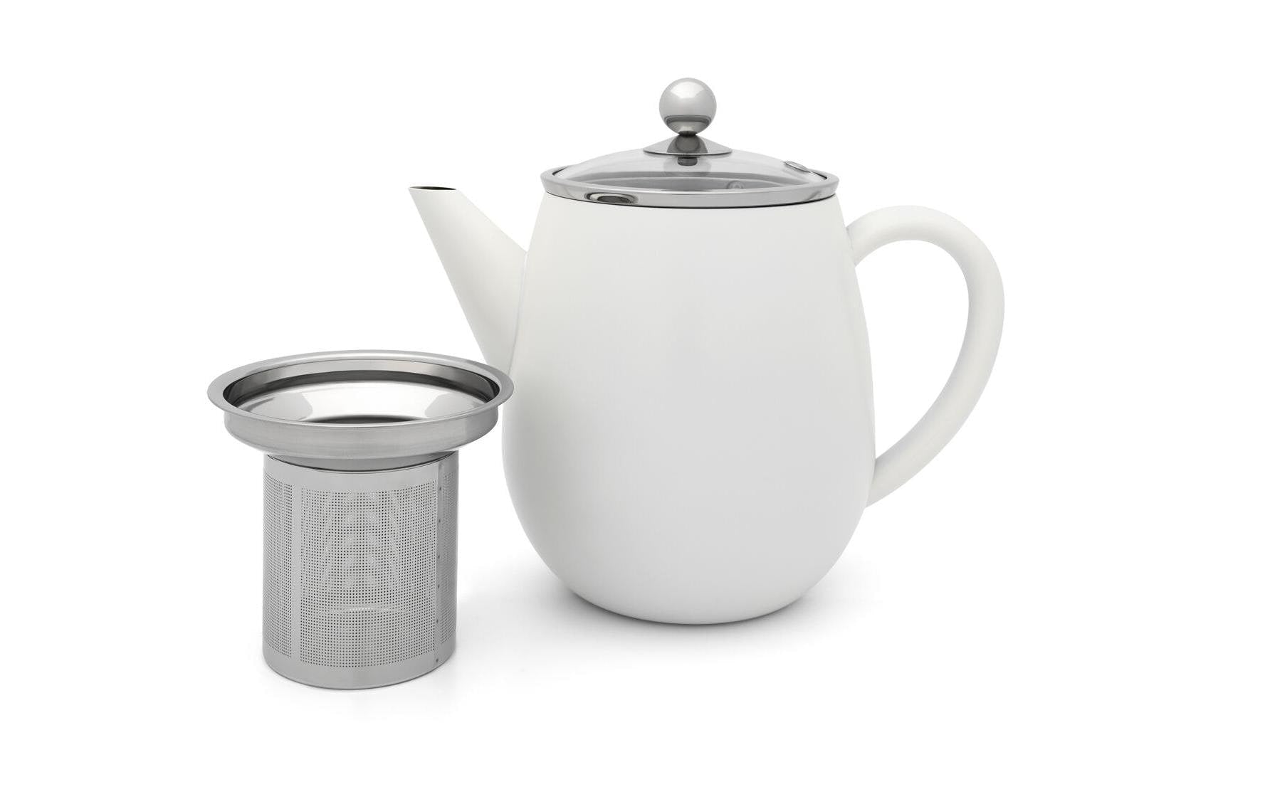 Bredemeijer Teekanne Duet Eva – 1,1 l, 23,0 × 14,5 × 19,5 cm, Edelstahl, mit Teefilter (Edelstahl)
