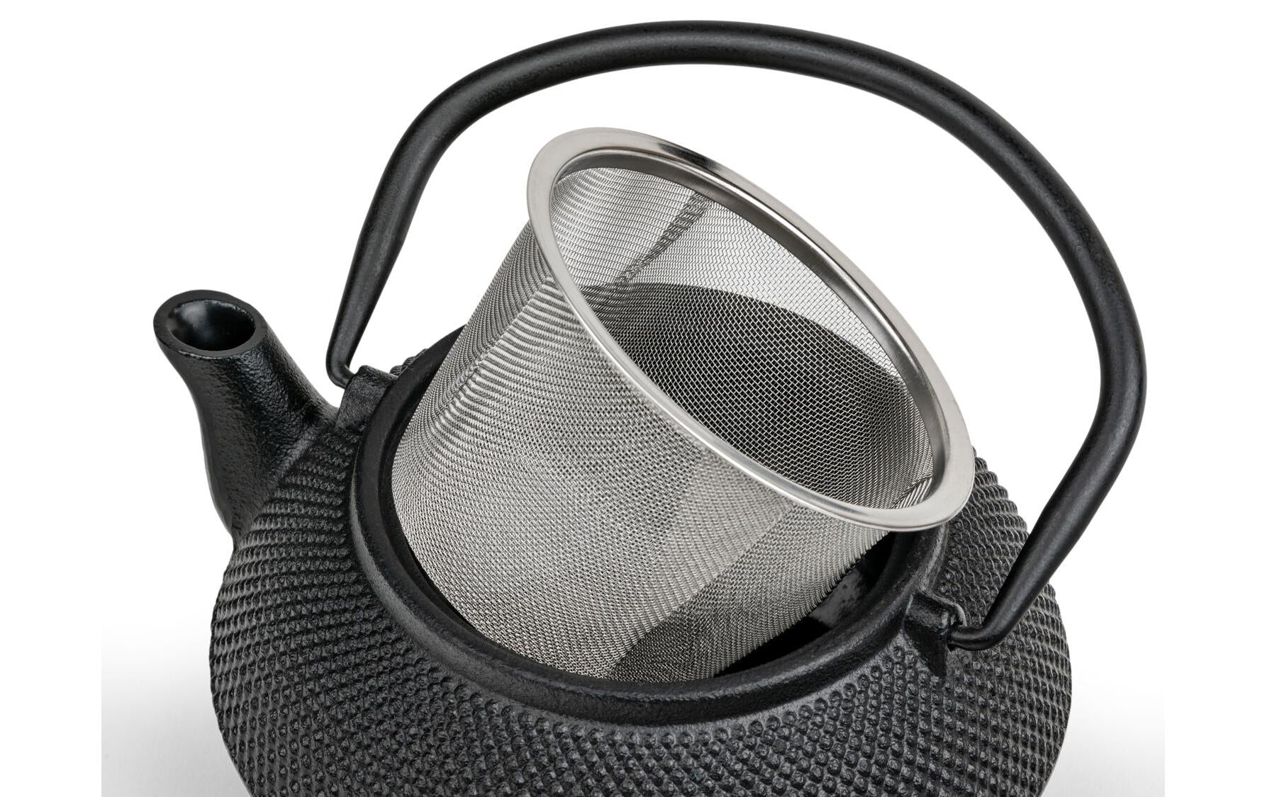 Bredemeijer Jang – Teekanne, 0,5 l, Gusseisen, Edelstahl-Teesieb, Schwarz, für Gas