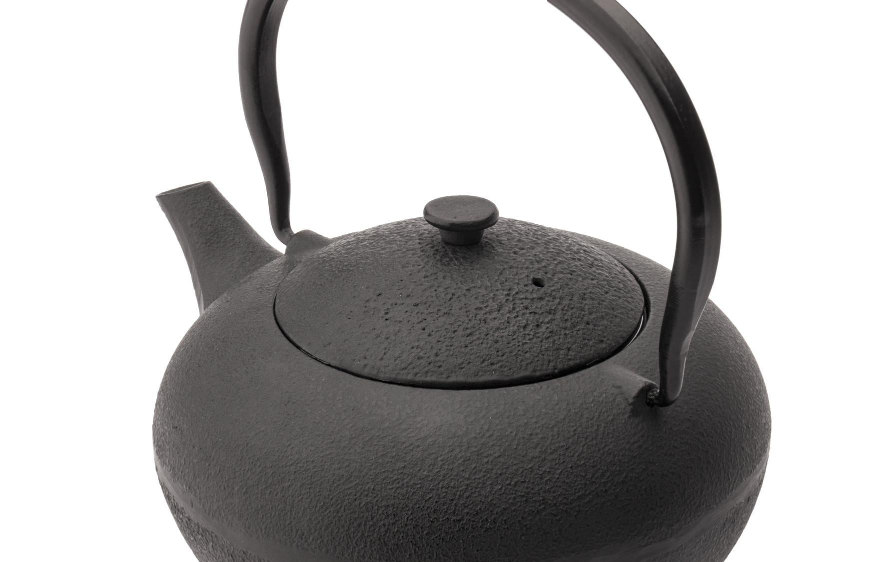 Bredemeijer Teekanne, 1,0 l, Gusseisen/Porzellan, Edelstahl-Teesieb, Schwarz/Weiss, für Induktion