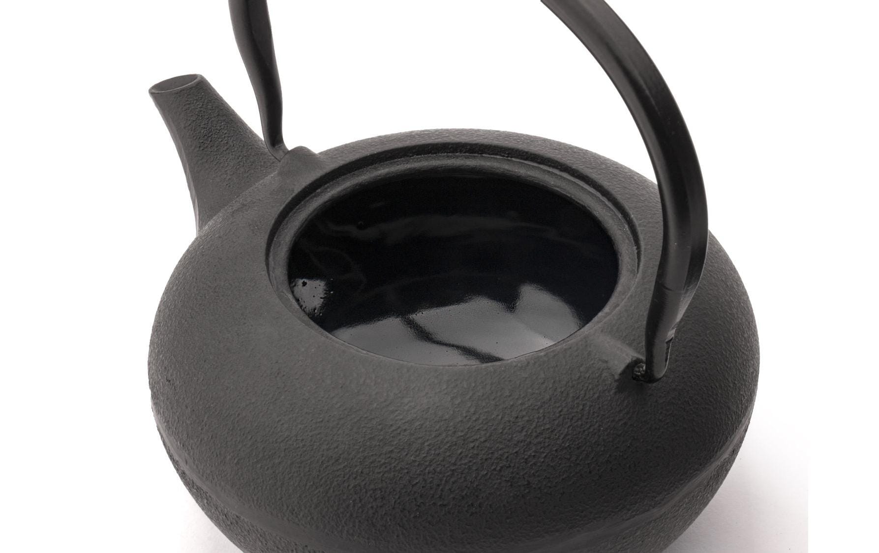 Bredemeijer Teekanne, 1,0 l, Gusseisen/Porzellan, Edelstahl-Teesieb, Schwarz/Weiss, für Induktion