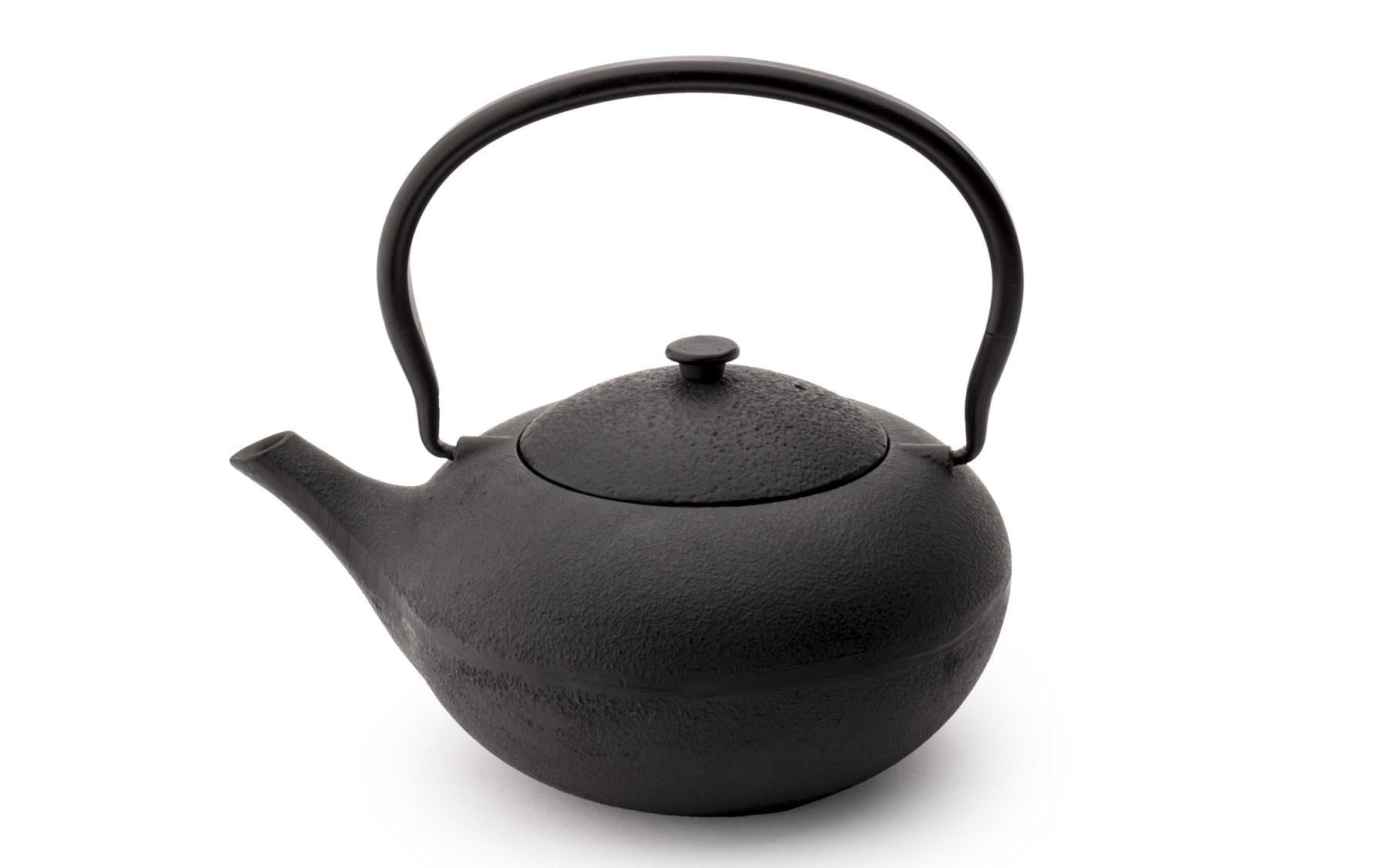 Bredemeijer Teekanne, 1,0 l, Gusseisen/Porzellan, Edelstahl-Teesieb, Schwarz/Weiss, für Induktion