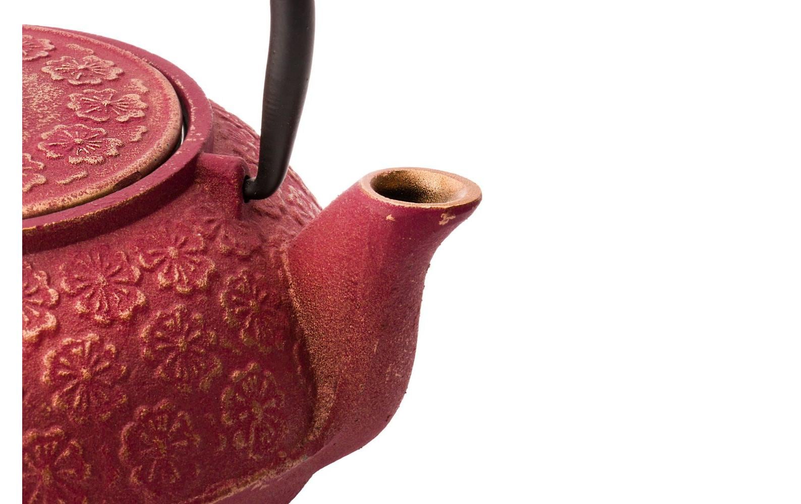 Bredemeijer Teeset Shanghai – 3-teiliges Set, 600 ml, Gusseisen, Rot, mit Edelstahlfilter, für Induktion