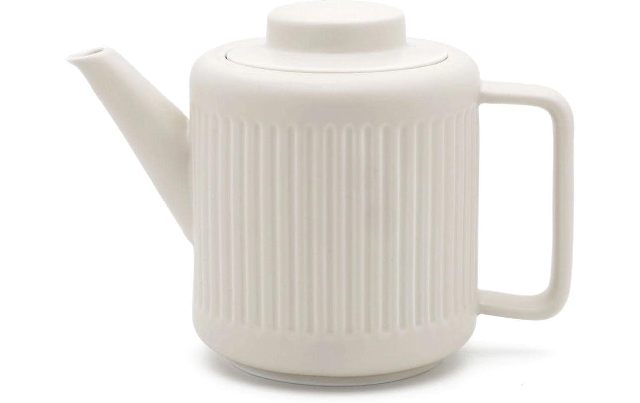 Bredemeijer Teekanne – 1,2 l, 12,5 × 15,5 × 22,5 cm, Porzellan/Edelstahl, Weiss, mit Edelstahlfilter